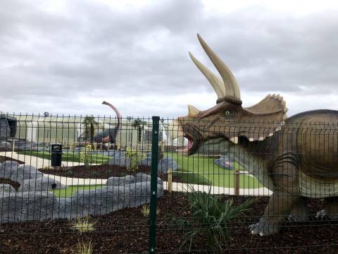 A photograph of Kingsway Golf Centre Jurassic links adventure golf course.