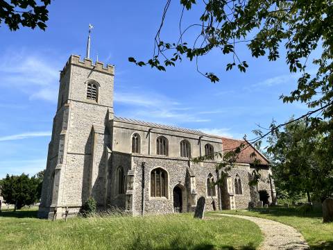 A photograph of the rear of St Laurence Church Foxton