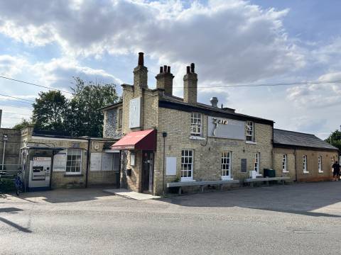A photograph of the station master's house in Shelford, now the Zara Indian Restaurant